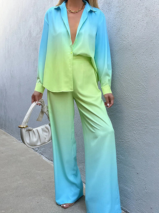 Long Sleeves Tie-dye Shirt and Pants Sets