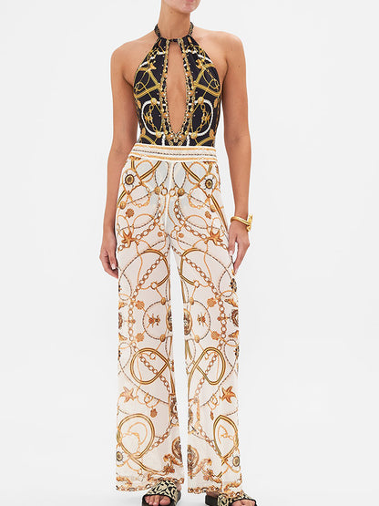 Printed One Piece and Pants Swimwear