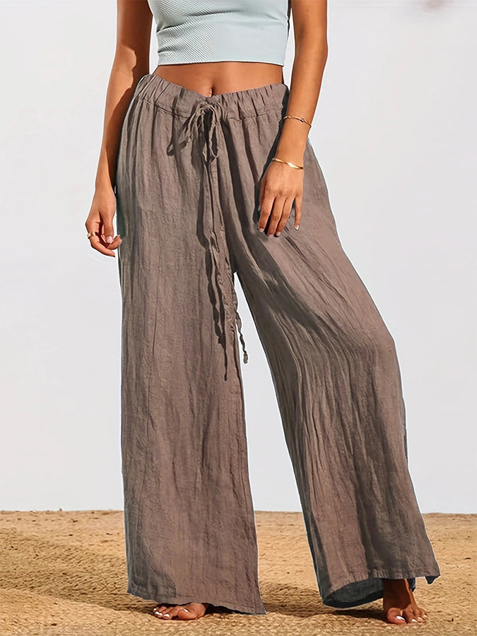 Loose Elastic Waist Pants
