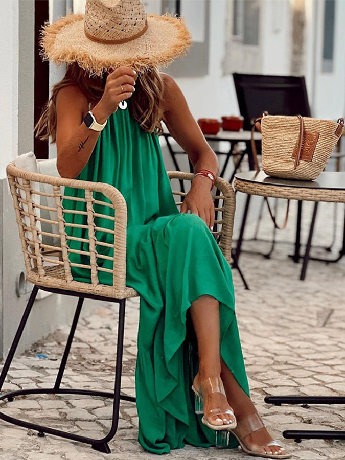 Halter Sleeveless Maxi Dress