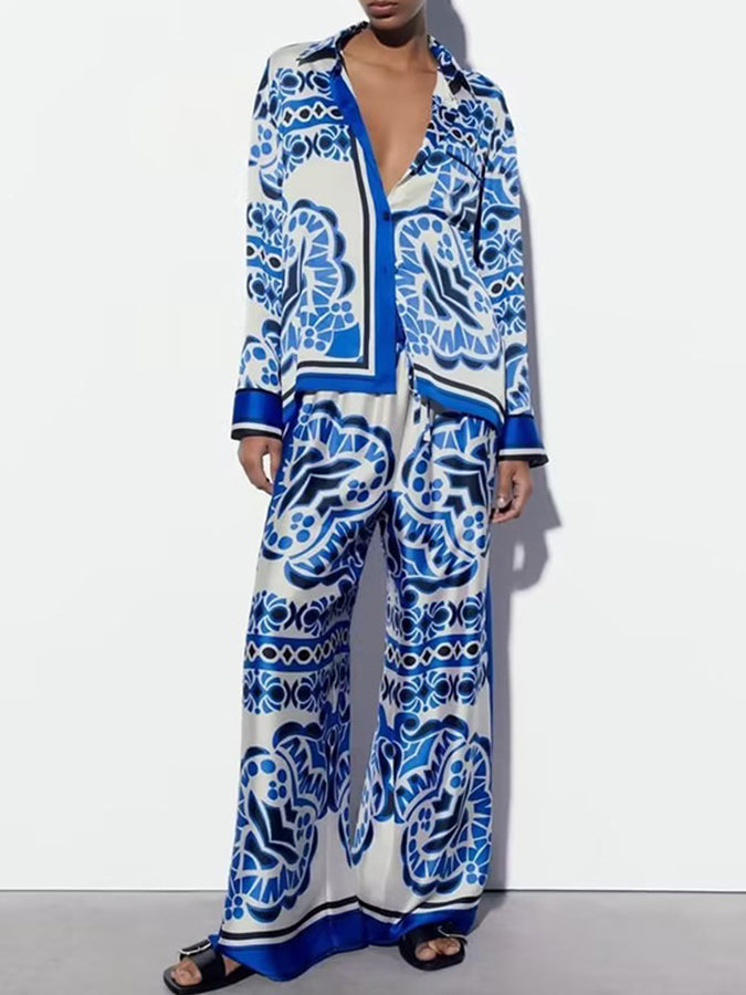 Long Sleeves Blouses and Pants Set