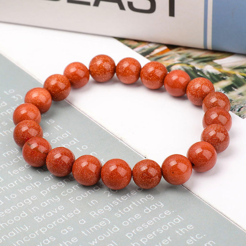 10mm Gold Sandstone Spiritual Bracelet for Protection