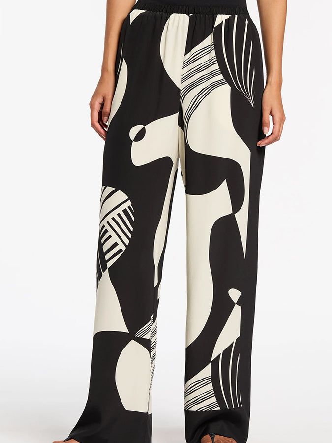 Long Sleeves Printed Blouse and Pants Sets