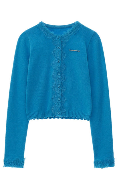 Lace Trim Cardigan Set-up