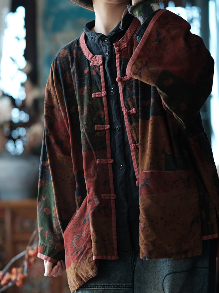 Spring Spliced Button Up Shirt Coat Pa1034