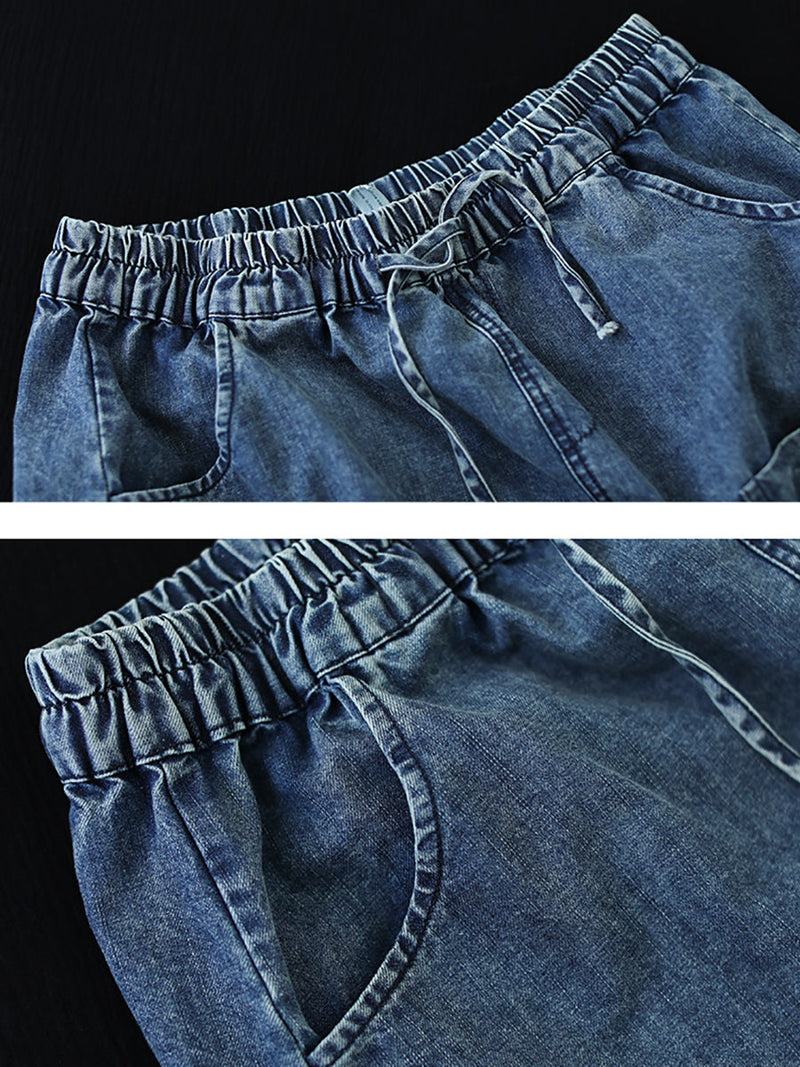 Artsy Flower Embroidery Denim Skirt Pa1009