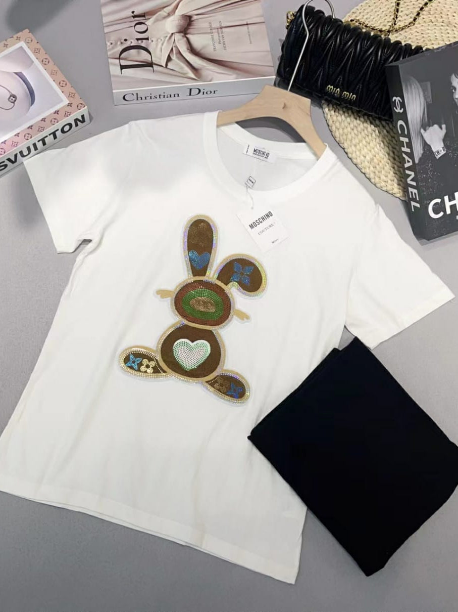 Print M I U Cotton Lycra T-shirt