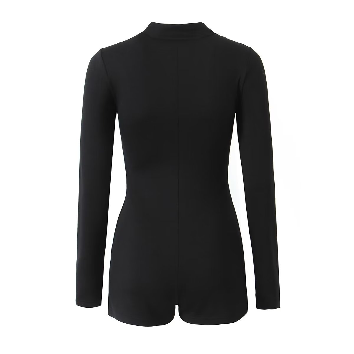 Summer Clothing Long Sleeve Zipper Slim Fit Jumpsuit Shorts