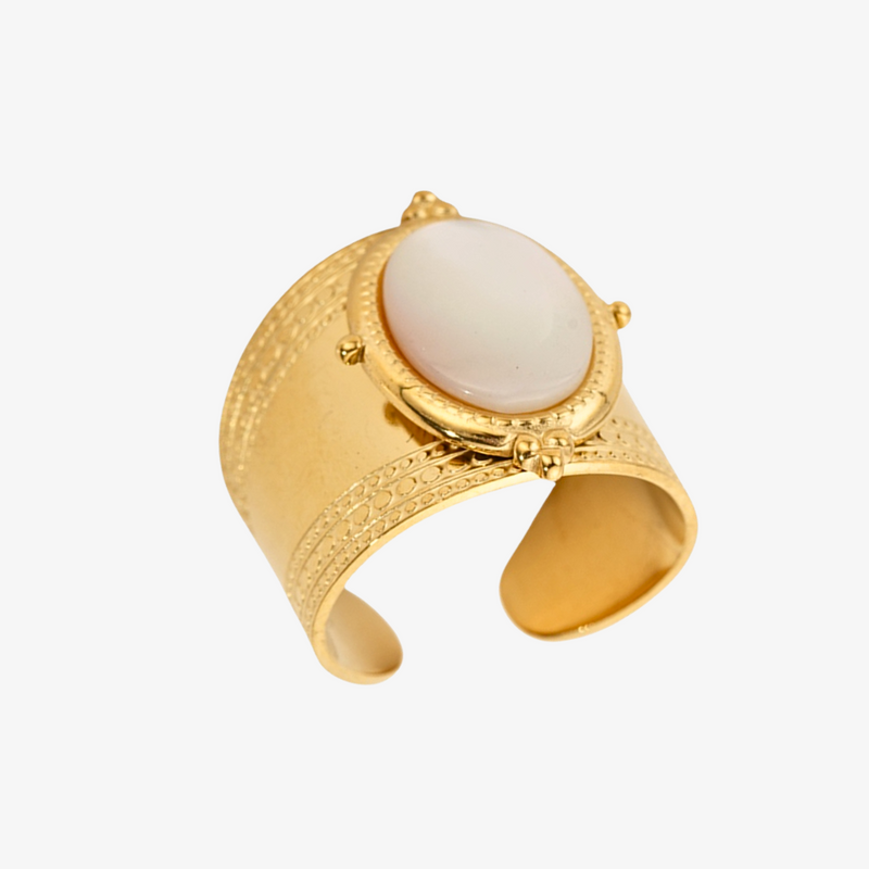 Cydney White Adjustable Rings Set