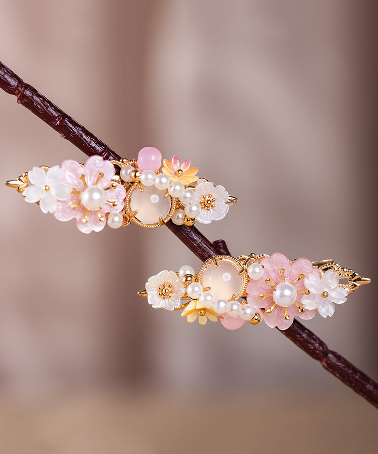 Multicolor Alloy Pearl Resin Colored Glaze Hairpin