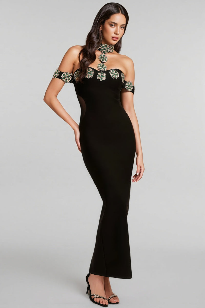 Mona Crystal Bandage Maxi Dress