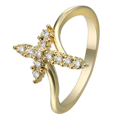 Crystal Cross Ring