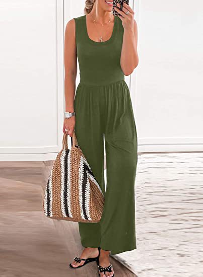 Summer Color Sleeveless Jumpsuit