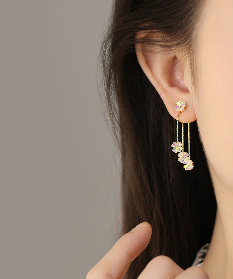 Gold Copper Overgild Tassel Drop Earrings
