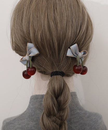 Multicolor Alloy Denim Resin Cherry a Pair Hairpin