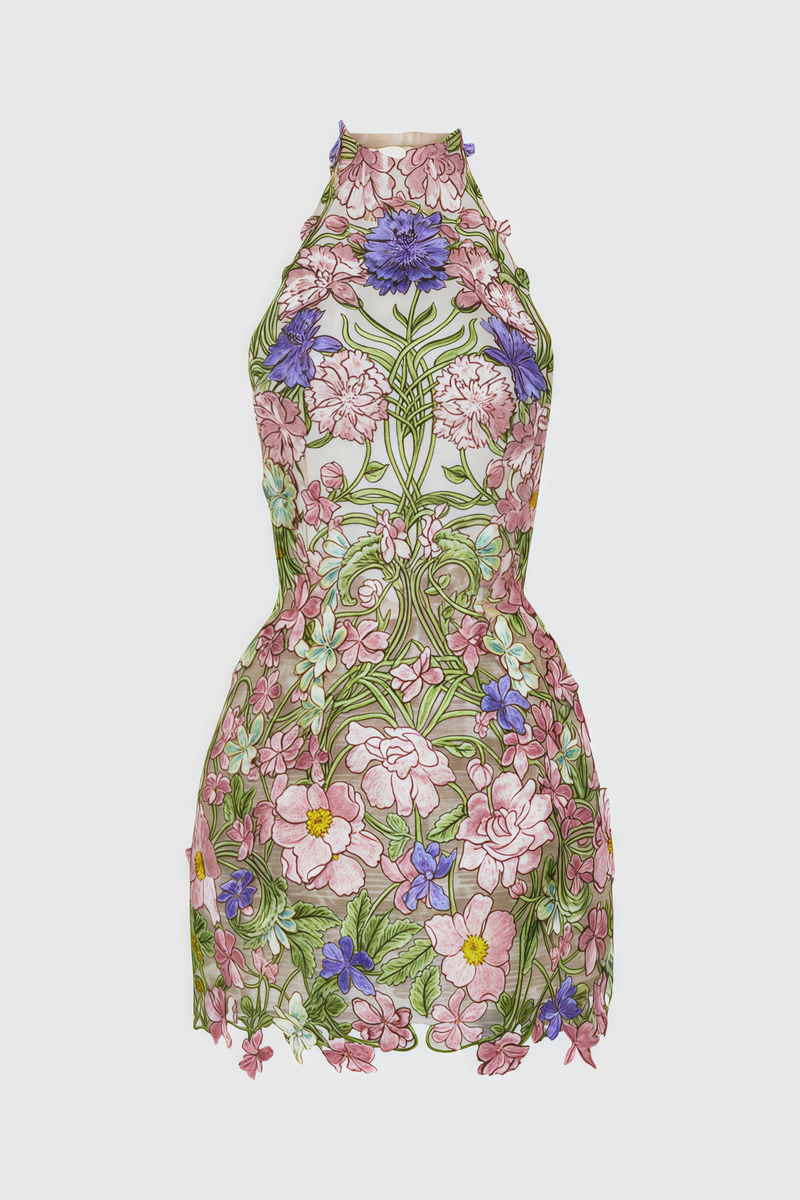Gloria Embroidered Mini Dress