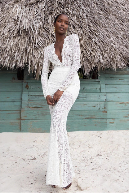 Lace Cutout Bodycon Maxi Dress