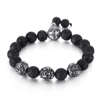 12mm Tiger Eye Protection Bracelet With Titanium Steel
