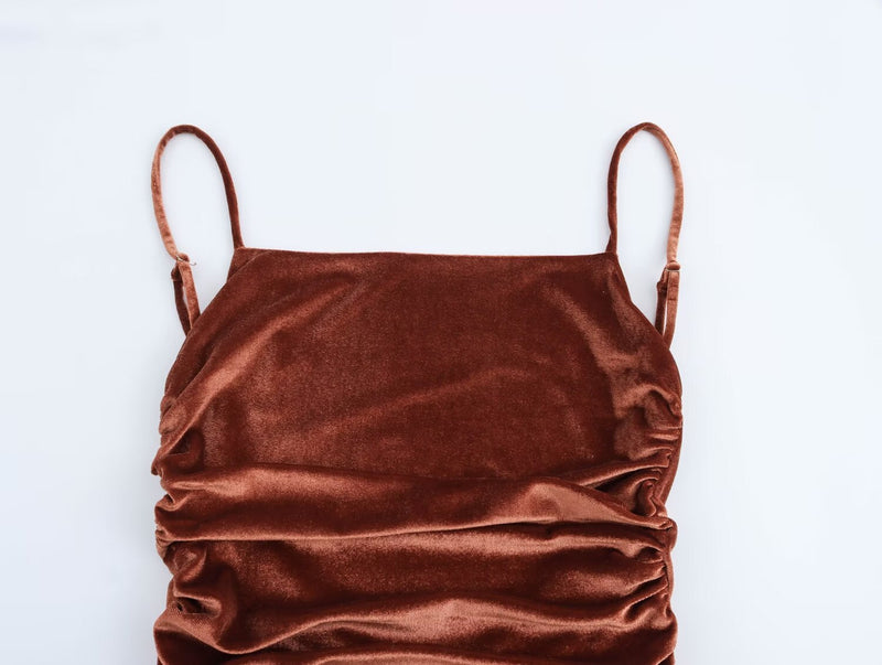 Fall Clothing Sling Pleated Midi Dress