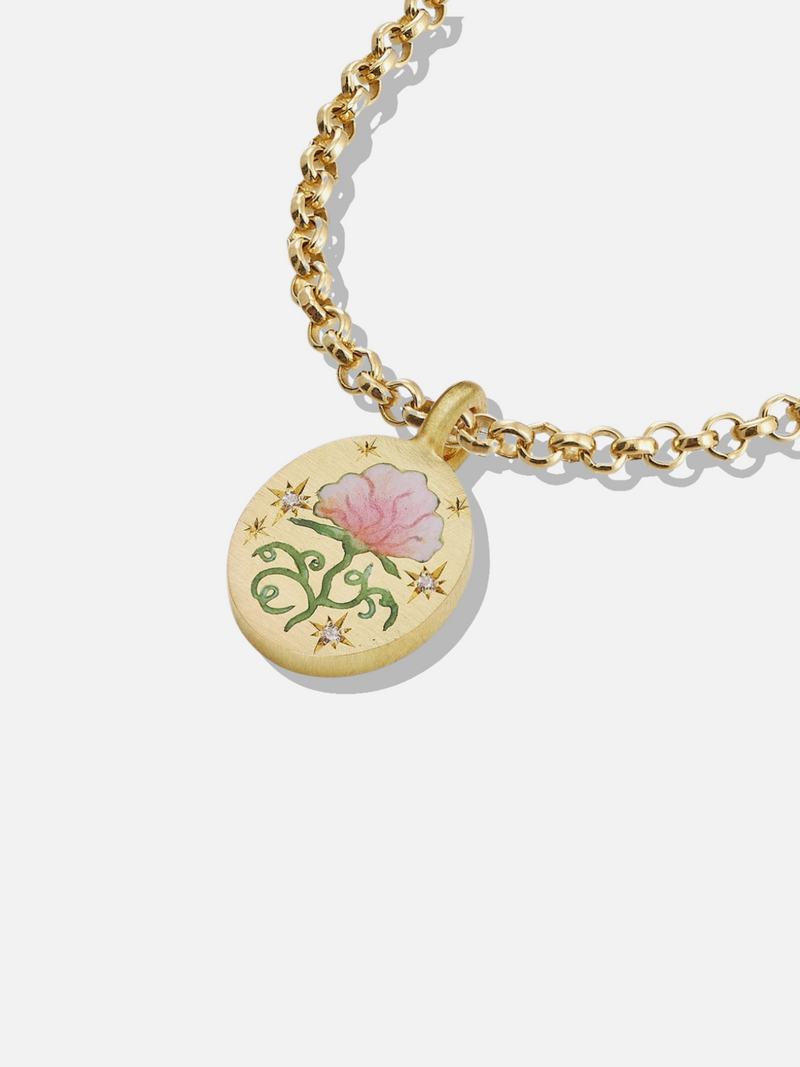 Dove Painted Pendant Necklace