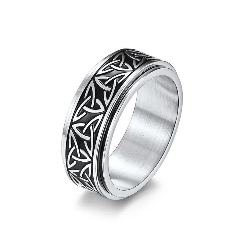 8mm Titanium Steel Triquetra Spiritual Ring for Balance