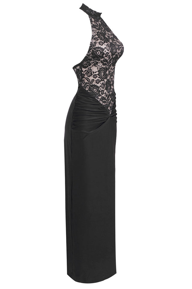 Janice Halterneck Lace Maxi Dress