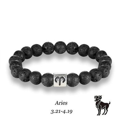 Handmade Lava Stone Zodiac Bracelet