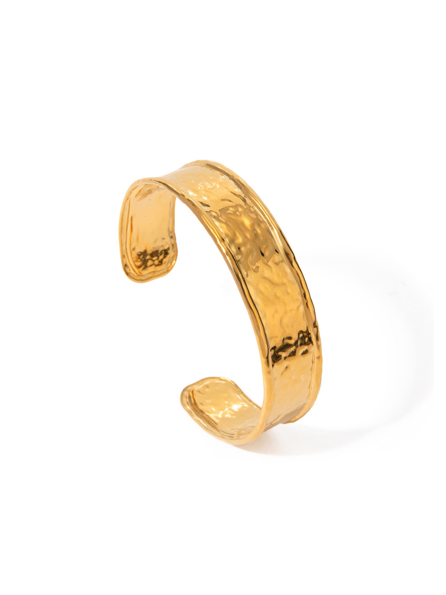 Gold Hammered Cuff Bracelet