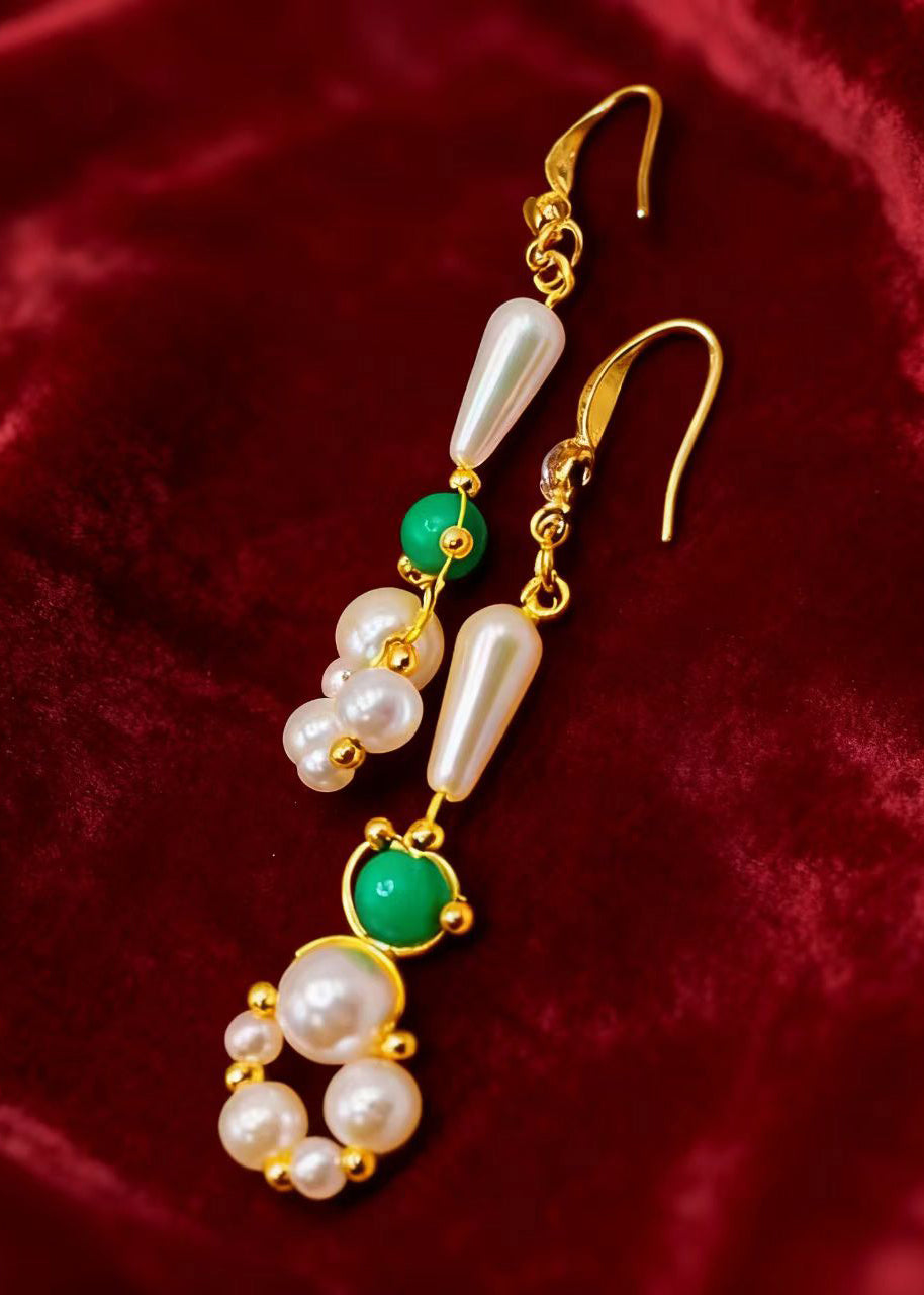 Diy Ring-shaped Pearl Original Design Drop Earrings