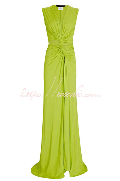 She__ a Winner Jersey Triple Loop Cutout Stretch Maxi Dress