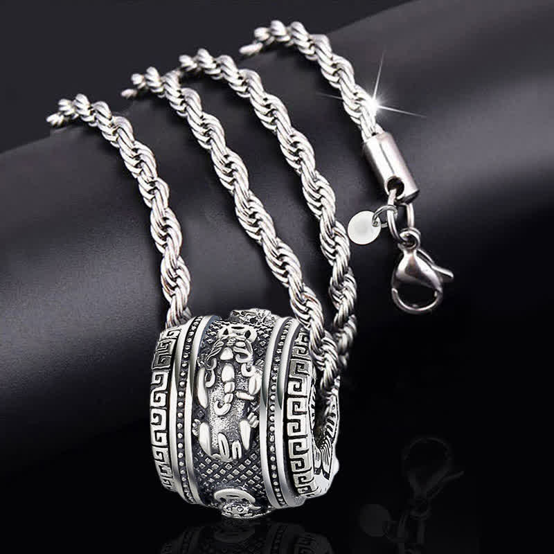 Buddha Stones Pixiu Luck Wealth Rotatable Necklace Pendant