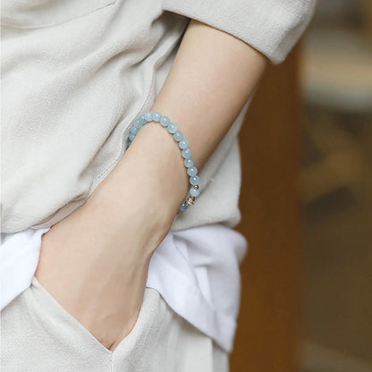 14k Gold Plated Aquamarine Healing Bracelet for Serenity