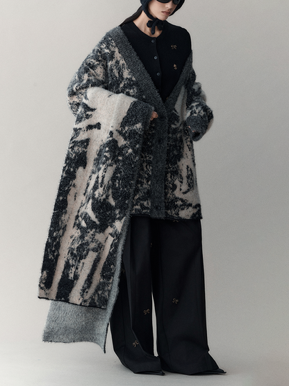 Retro Oversize Wool Cardigan