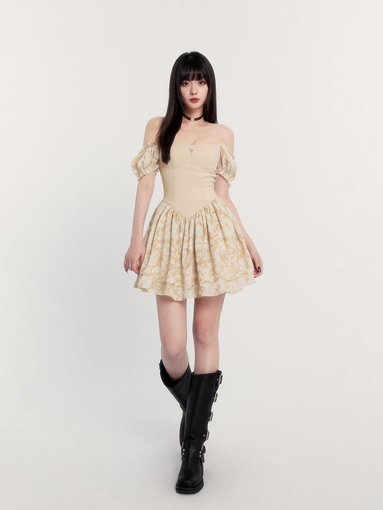 Puff Sleeve Mini Dress