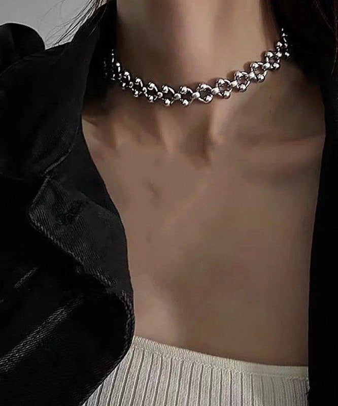 Silk Stainless Steel Hollow Out Chain Necklace