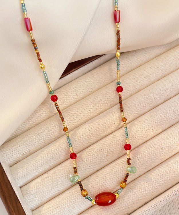 Rainbow Beading Agate Princess Necklace