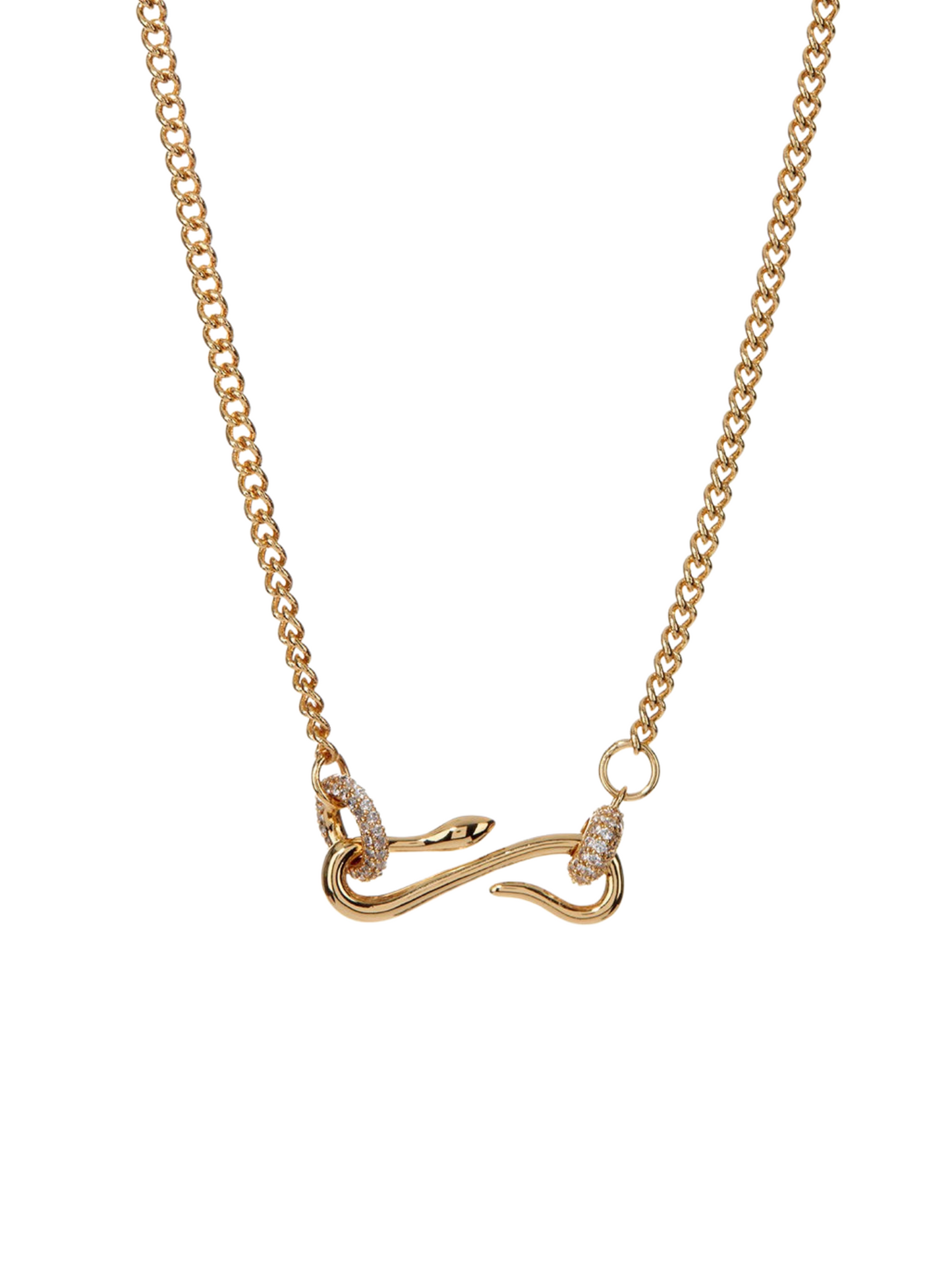 Snake Pendant & Zircon Necklace Set