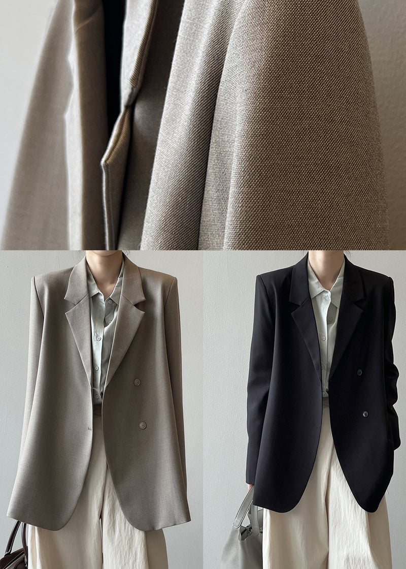 Black Pockets Boutique Suit Coats Notched Fall Wd013