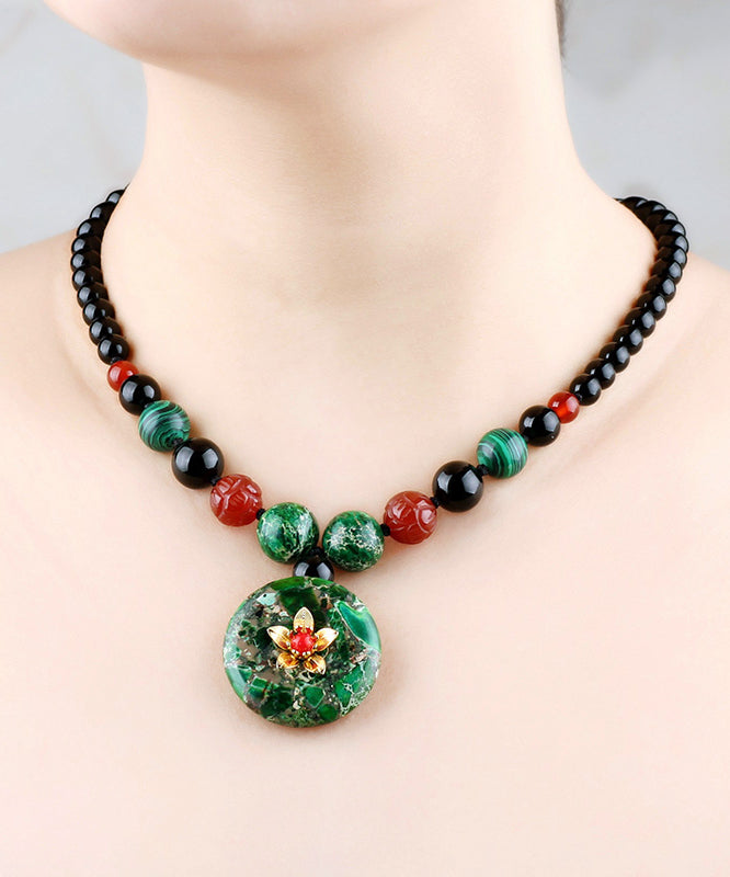 Style Short Necklace Versatile Safety Buckle Jade Pendant