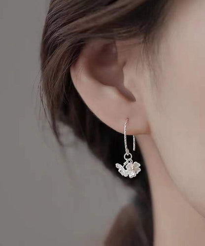 Stylish Silk Sterling Silver Acrylic Hoop Earrings