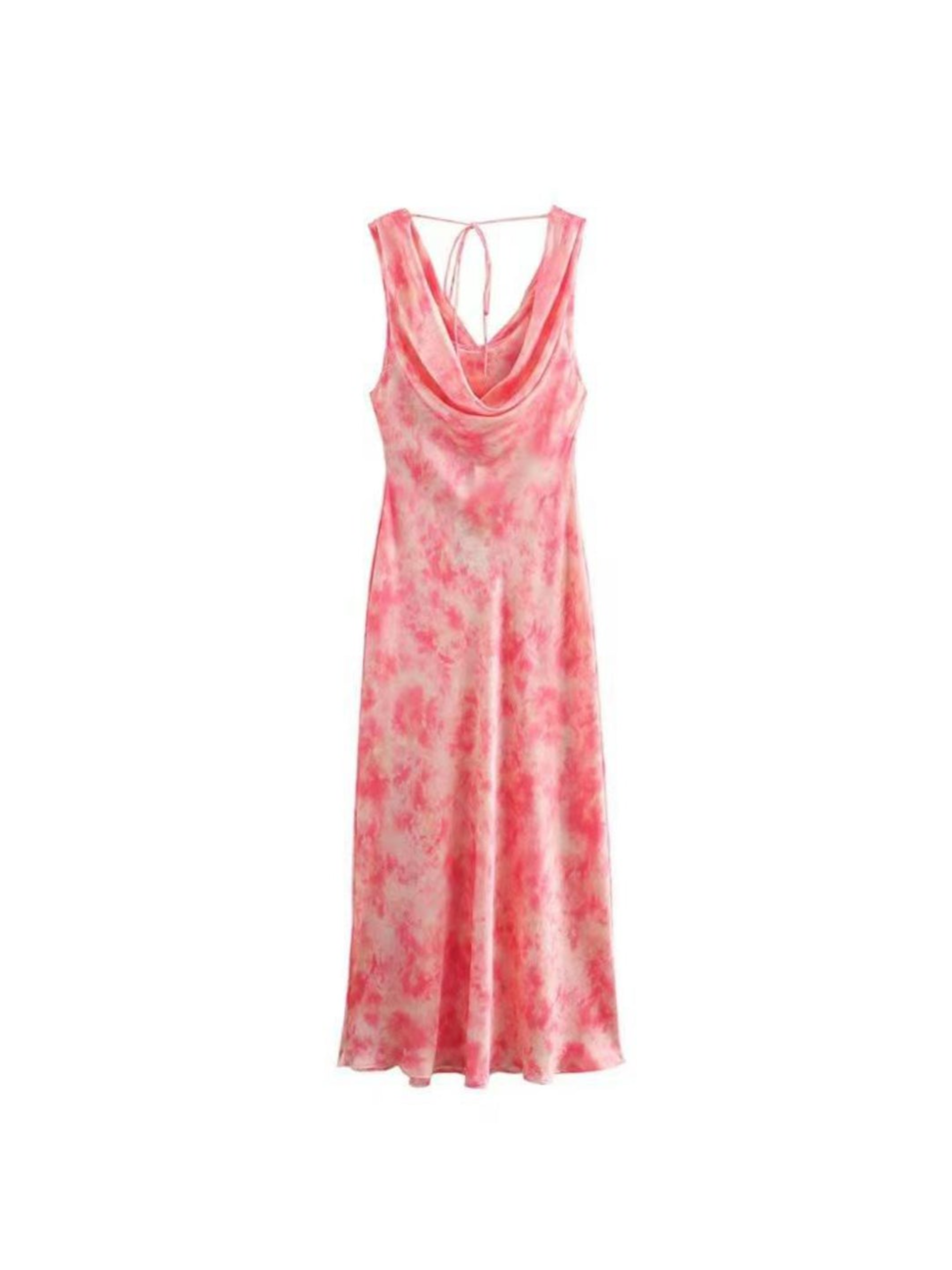 Summer Print Cowl Neck Maxi Dress