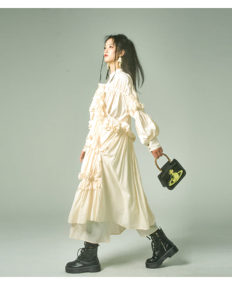 Cotton Ruffle Maxi Dress