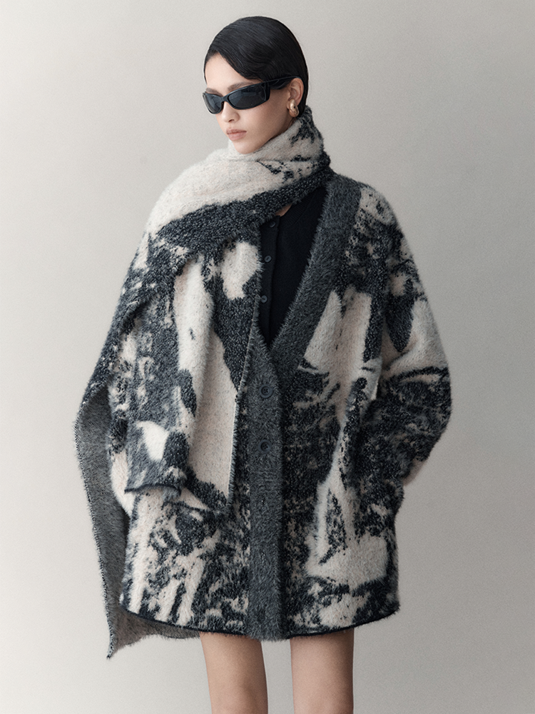 Retro Oversize Wool Cardigan