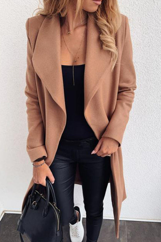 Sweet Cardigan Turndown Collar Outerwear (no Belt)(6 Colors)