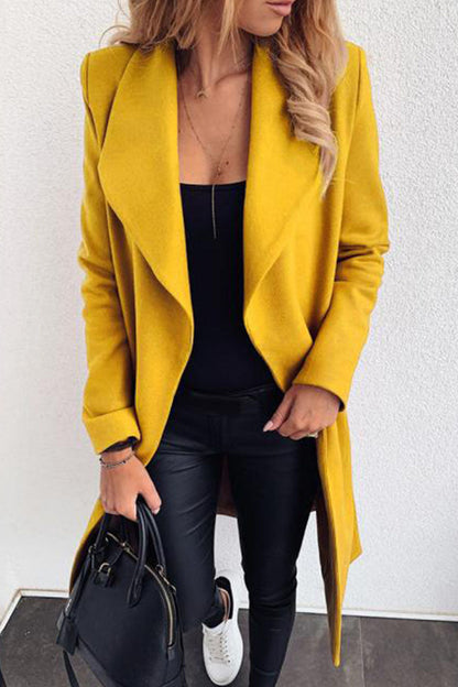 Sweet Cardigan Turndown Collar Outerwear (no Belt)(6 Colors)