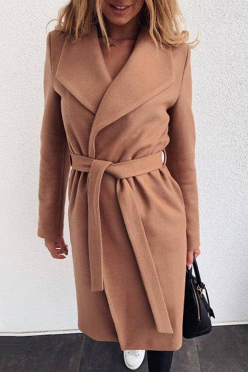 Sweet Cardigan Turndown Collar Outerwear (no Belt)(6 Colors)
