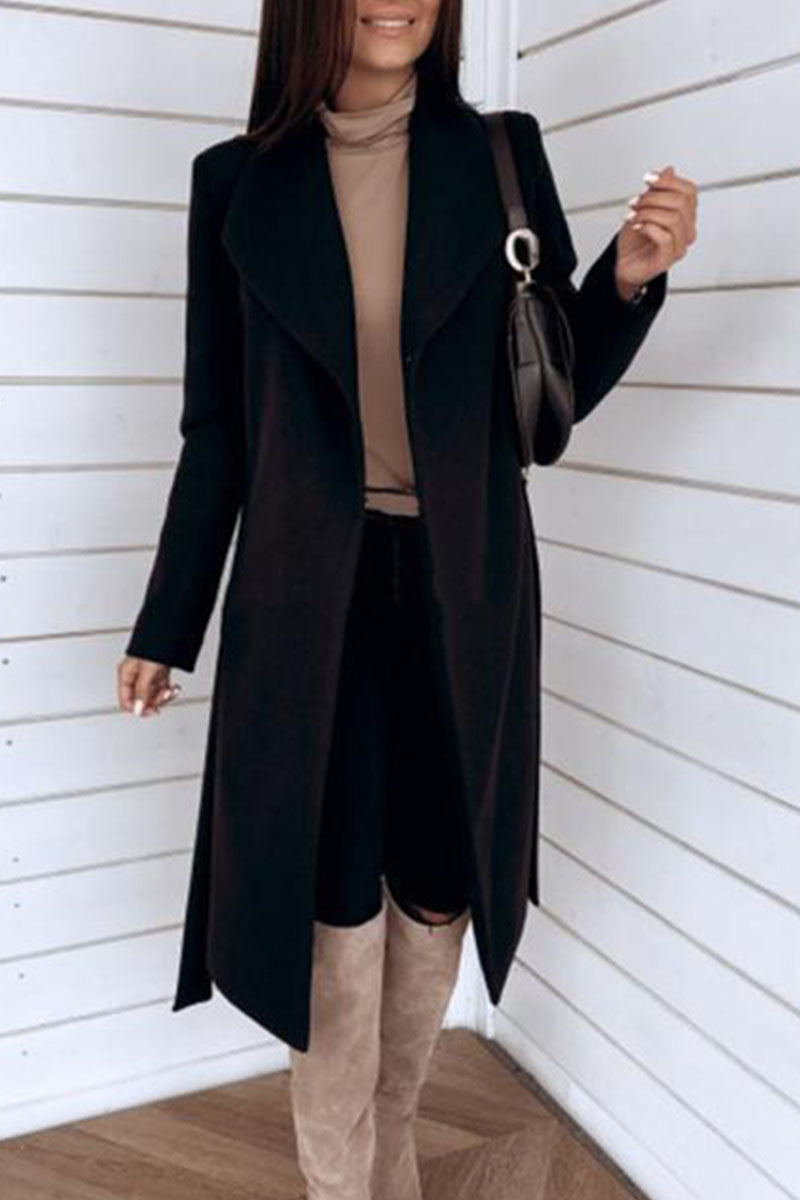 Sweet Cardigan Turndown Collar Outerwear (no Belt)(6 Colors)