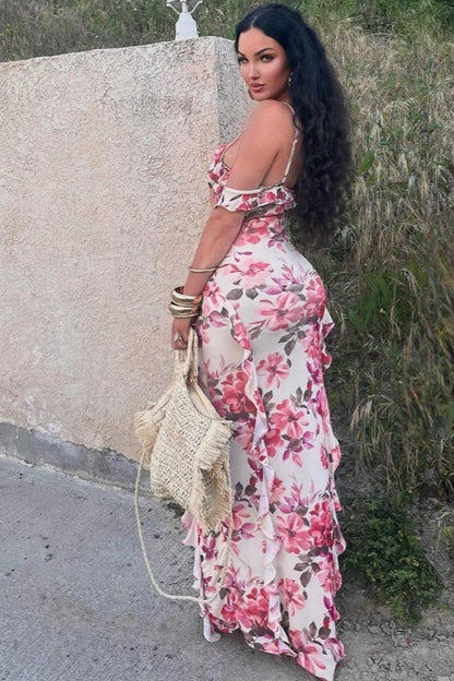 Fitted Spaghetti Strap Maxi Dress