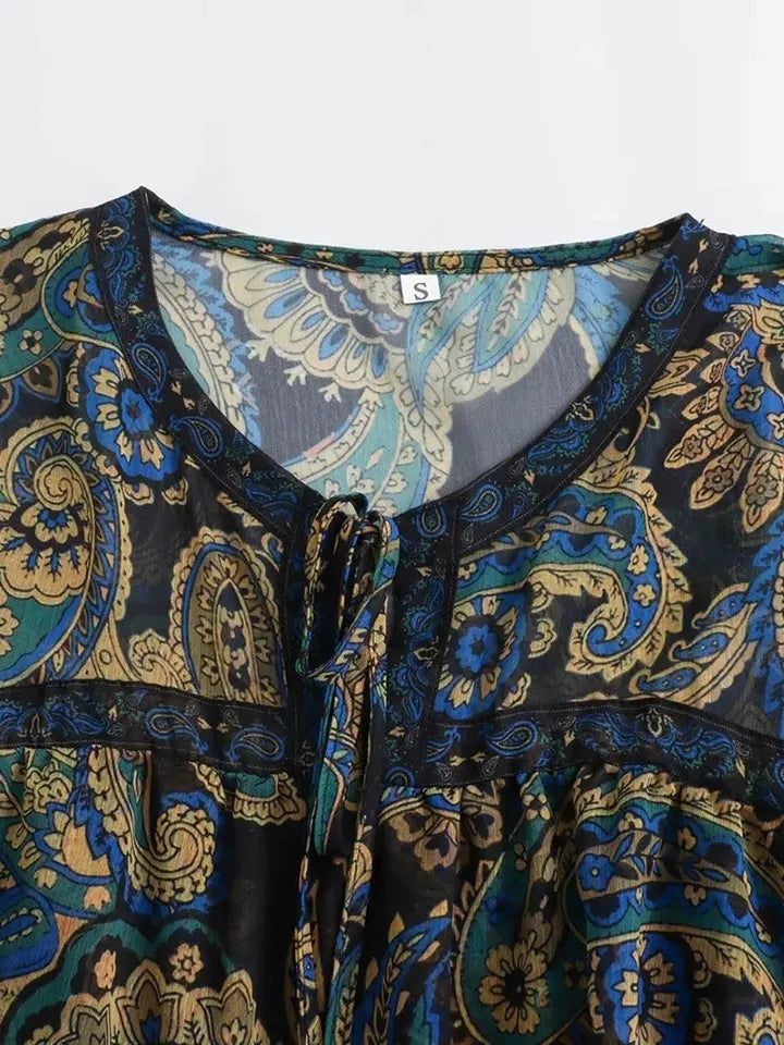 Print Ruffle Blouse