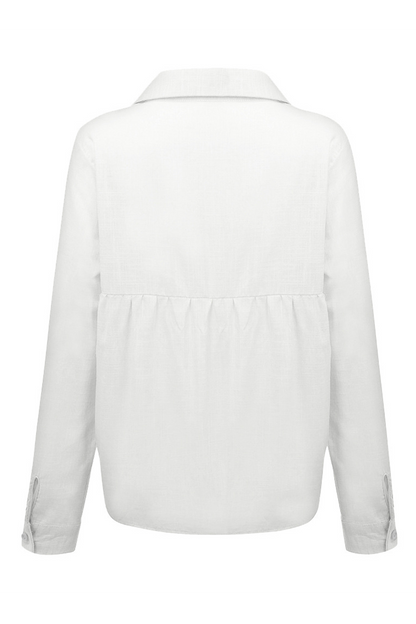 Buckle Shirt Collar Blouses(4 Colors)